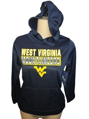 Youth West Virginia Mountaineers Navy Hooded Pullover Sweatshirt With Tags Med.